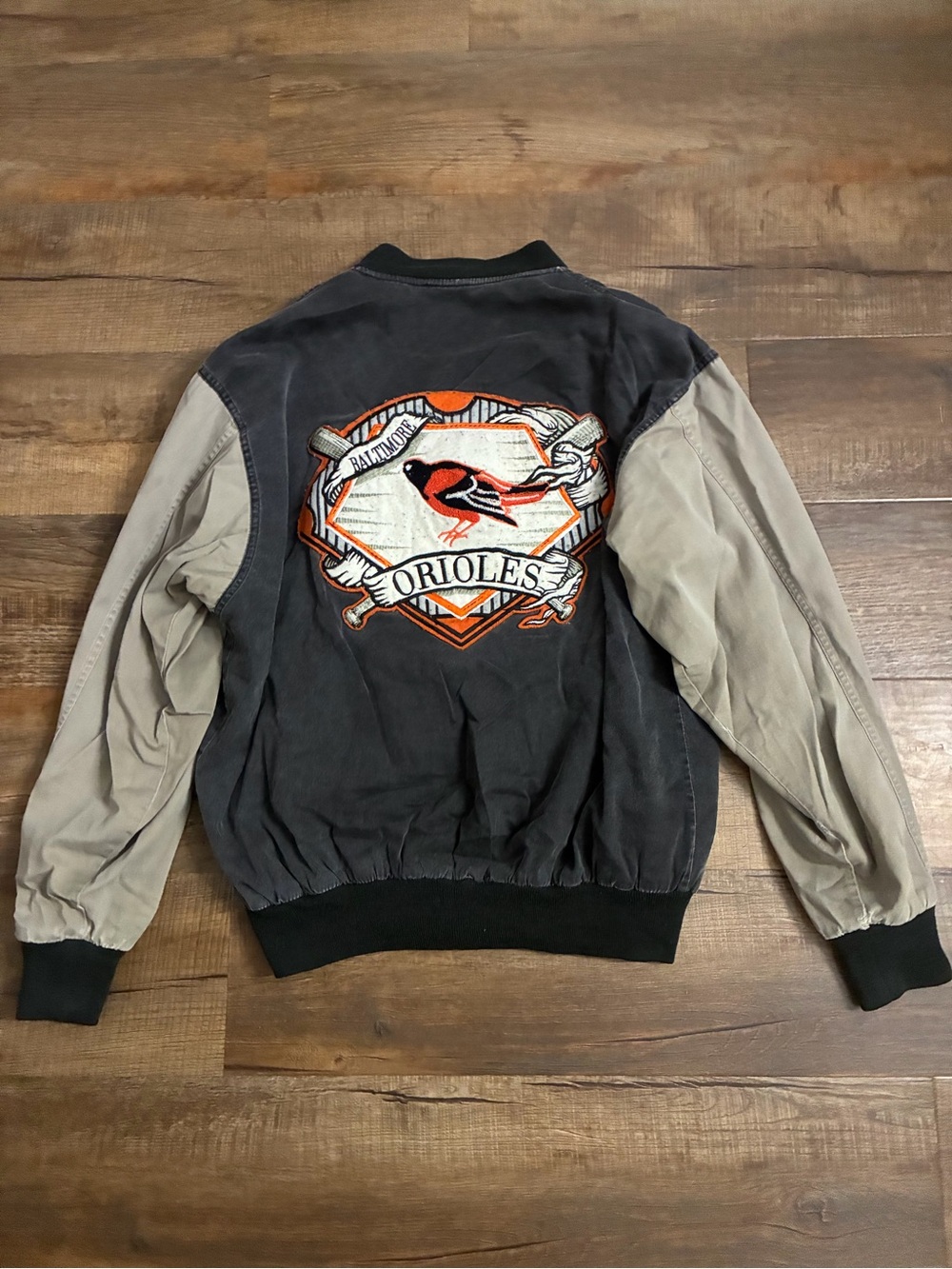 Orioles Vintage Black & Tan Bomber Jacket